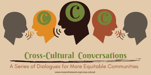 Cross Cultural Conversations logo of talking people